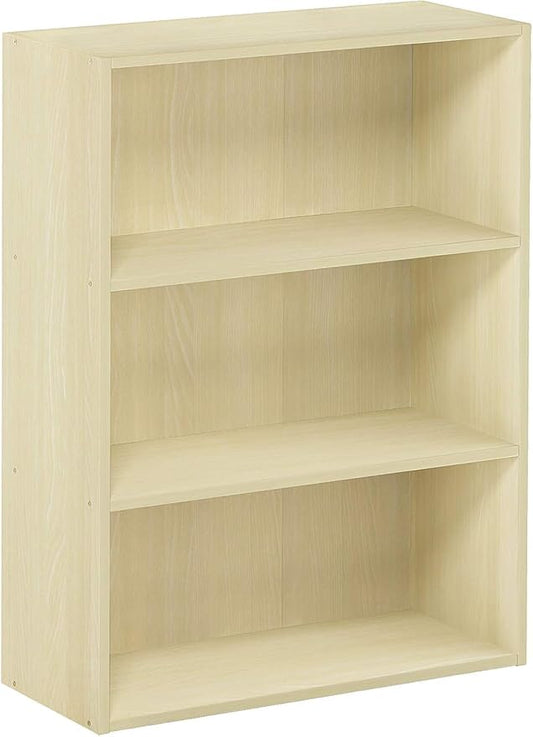 Furinno Pasir 3-Tier Open Shelf Bookcase, Maple