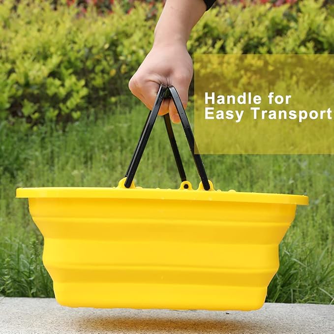 Collapsible Compact Bucket with Handle 10L(2.6 Gallon) Portable Water Bucket,Outdoor Multiuse Foldable Water Pail for Car Window Cleaning, Camping, Washing Dishes, Picnic, Fishing