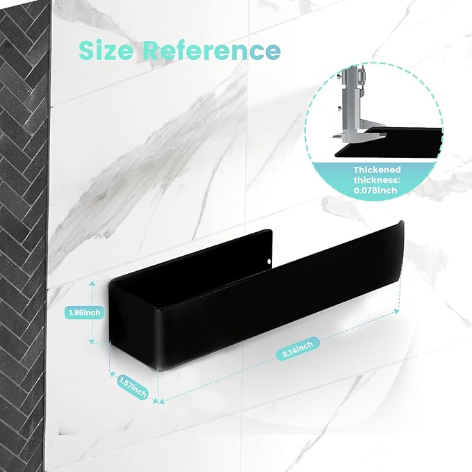 Hand Towel Holder, Self Adhesive Black Towel Ring, SUS 304 Stainless Steel Brushed Towel Racks, Towel Bar for Bathroom Wall, Kitchen, 2 Packs