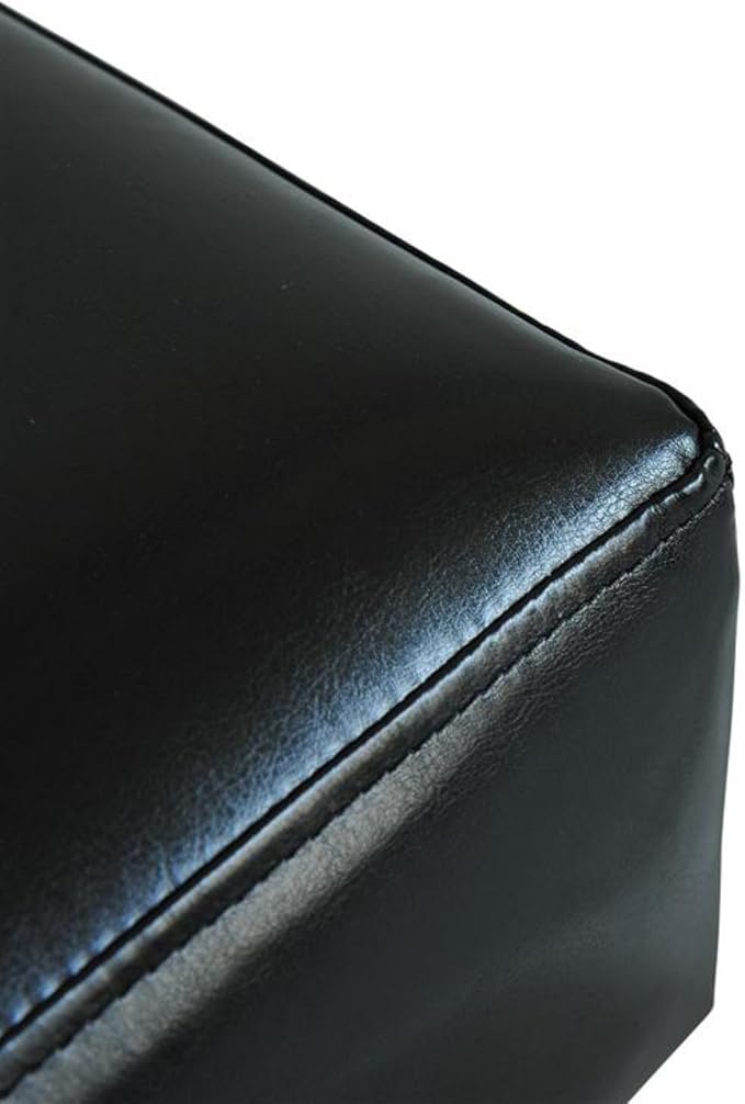HOMCOM Ottoman Foot Rest, Small Foot Stool with Faux Leather Upholstery, Rectangular Ottoman Footrest with Padded Foam Seat and Plastic Legs, Red
