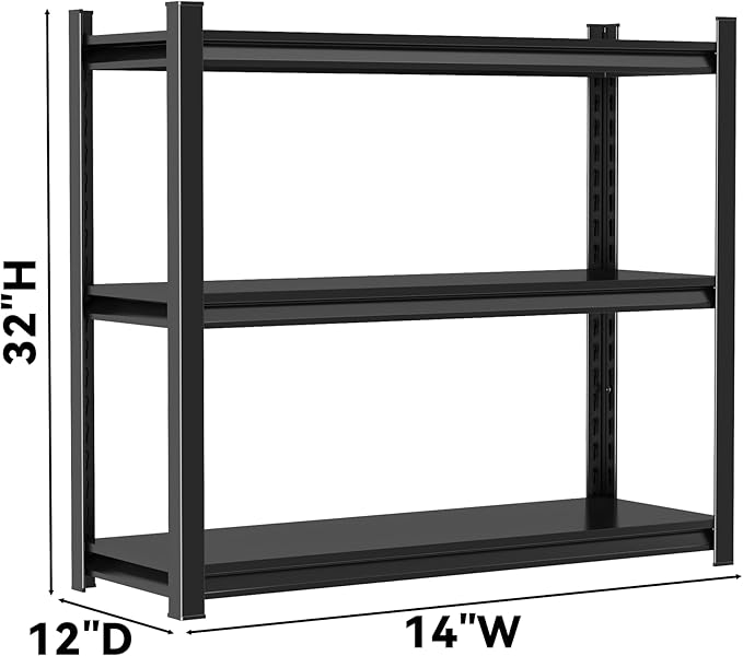 Industrial Metal 3-Tier Bookshelf for Small Spaces - Adjustable Height, Compact Bookcase for Bedroom/Living Room/Kitchen/Balcony - Black