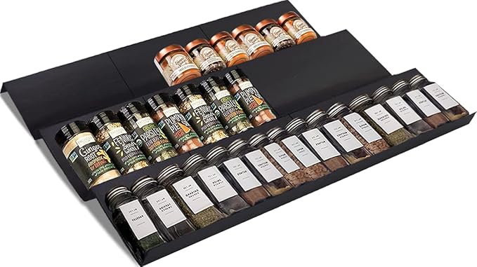 Artibear Expandable Drawer Spice Rack Organizer for 8" to 24" Kitchen Cabinets Drawer Tray Insert, Set of 9-NeatNest