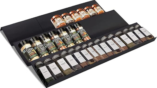 Artibear Expandable Drawer Spice Rack Organizer for 8" to 24" Kitchen Cabinets Drawer Tray Insert, Set of 9-NeatNest