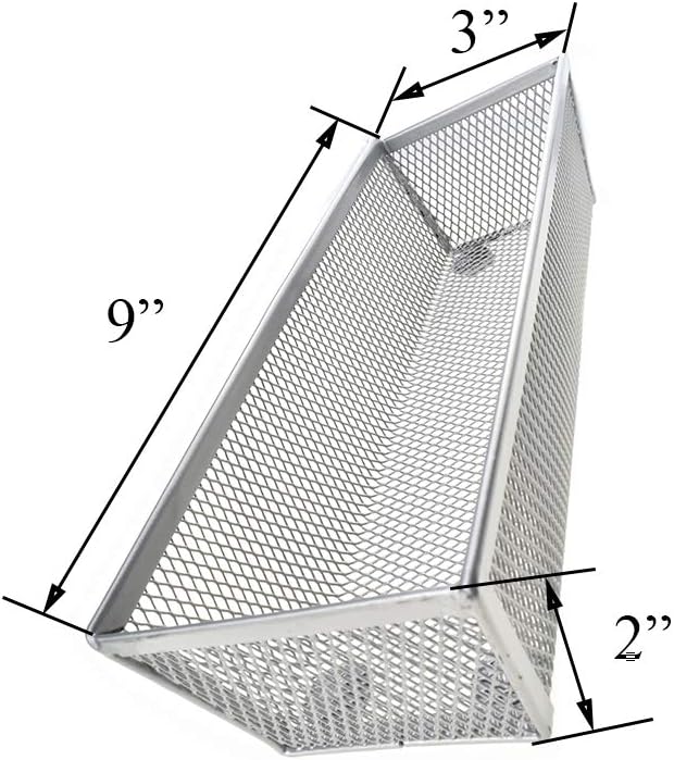 HAHIYO Stackable Mesh Tray Cup 9 x 3 x 2 inches Sturdy Container for Desk Drawer Organizer Collection for Home Office School kitchen Soft Foam Feet No Sharp Edges 2 Pack Silver-NeatNest