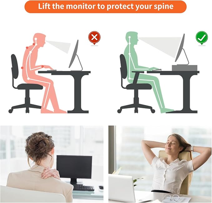 gianotter Desk Organizers and Accessories, Monitor Stand with Drawer and 2 Pen Holder, Desktop Organizer Suitable for Offices and Dormitories (Rose Gold)-NeatNest