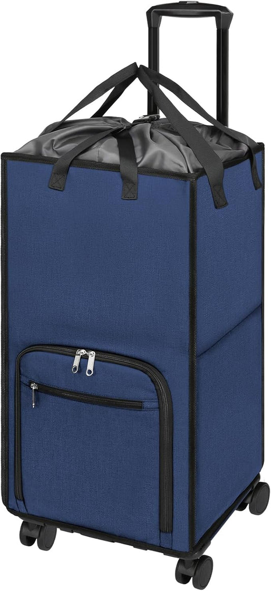 Bukere Extra Large Rolling Laundry Basket with Wheels, 90L Freestanding Collapsible Laundry Hamper Bag for Clothes Storage, Removable Wheeled Cart for College Dorm Apartment Laundry Room Bathroom-NeatNest