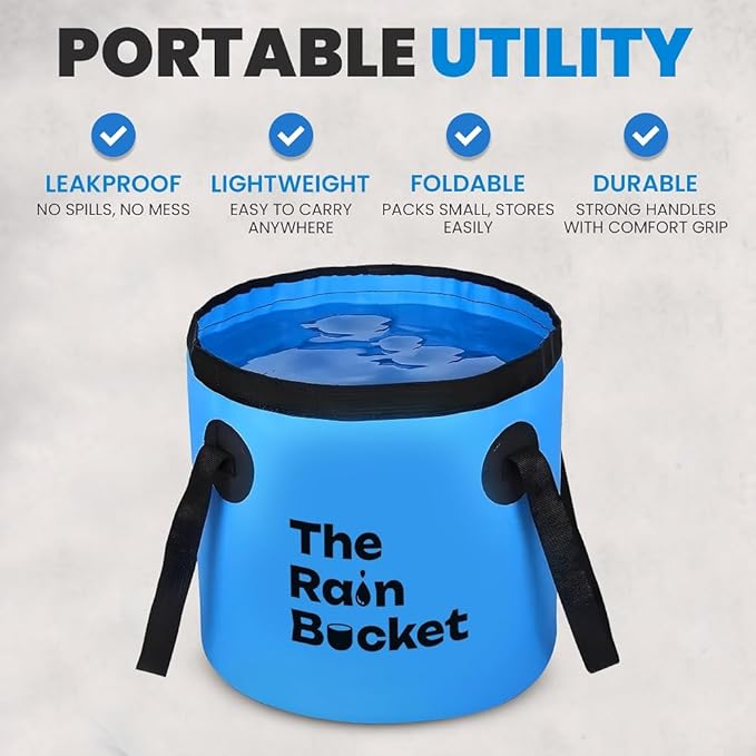 Collapsible Foldable Buckets with Handles – 3-Piece Set (10L & 15L) Bucket + 10L Water Bag with Faucet – Waterproof PVC Wash Basins for Camping, Fishing, Hiking, Car Wash – Portable & Leakproof-NeatNest
