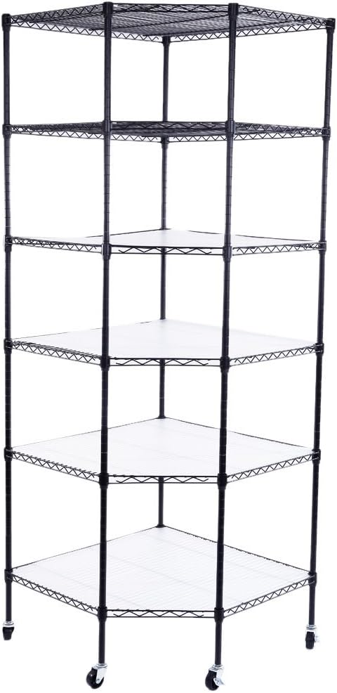 6 Tier Adjustable Storage Shelf Metal Storage Rack Wire Shelving Unit Storage Shelves Metal for Pantry Closet Kitchen Laundry