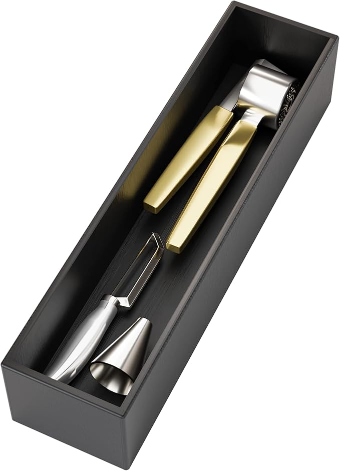 Black Bamboo Drawer Organizer - Silverware&Utensil Holder Organizer for Kitchen Drawers, Multi-Use Drawer Dividers Boxes for Bathroom Counter，Cabinet, Garage, Office Desk, Makeup, Jewelry (12"3"2.5")-NeatNest