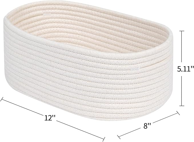 CubesLand Cube Shelf Closet Storage Baskets Bins,Woven Basket for Organizing/Storage,Long-lasting &Skin-friendly Toy Storage Basket Bin,Stylish Room Decor Basket,Off White Cotton Rope Basket 2 Packs-NeatNest