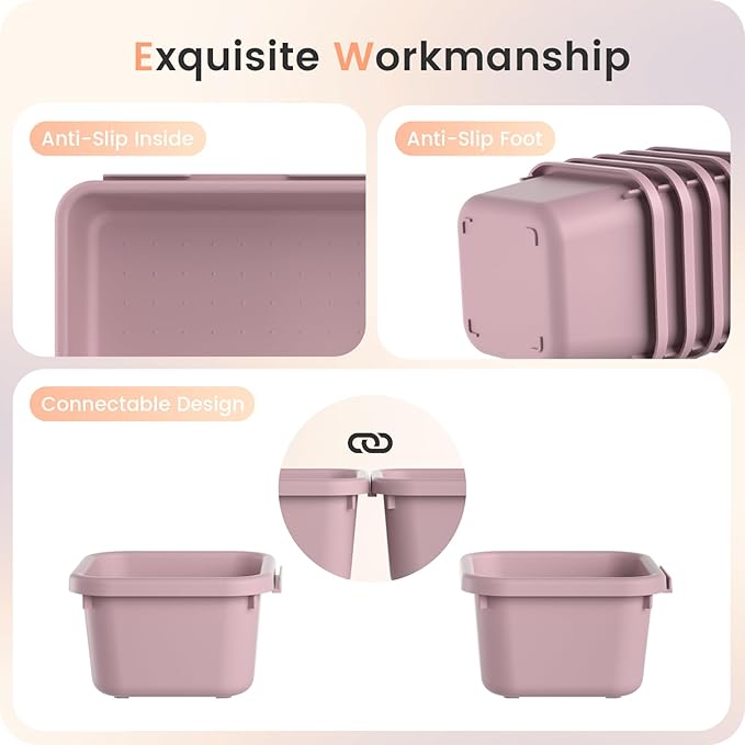 A-LuGei 【𝟮𝟮𝗣𝗖𝗦】 Plastic Lilac Desk Drawer Organizer, Bathroom Organizers and Storage, Makeup Organizer, Organization and Storage Bin Container for Vanity Office Utensils Tool Pantry Cosmetic-NeatNest