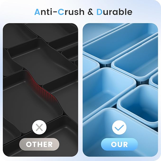A-LuGei 【𝟮𝟮𝗣𝗖𝗦】 Plastic Sky Blue Desk Drawer Organizer, Bathroom Organizers and Storage, Makeup Organizer, Organization and Storage Bin Container for Vanity Office Utensils Tool Pantry Cosmetic-NeatNest