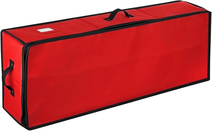 Hearth & Harbor Wrapping Paper Storage Container - Christmas Storage Bag with Interior Pockets - Gift Wrap Organizer Fits Up to 22 Rolls of 40" - Tear Proof, Red-NeatNest