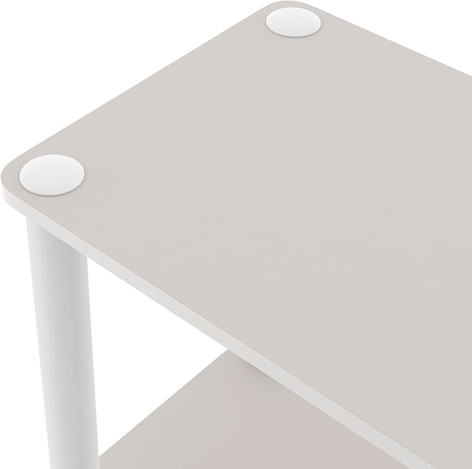 HOMES: Inside + Out Apexa Modern 3-Tier Wide Shelving Units, Collectibles Display Shelves, Easy Assembly Standing Shelf, Home Storage Organizer for Living Room, Bedroom, Office, Taupe Grey