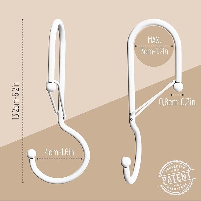 6 Purse Hanger for Closet. Tote Hanger. S-Shaped Hooks S Hooks Twist Design. Anti Drop S-Shaped Hook for Hanging Handbags with Safety Buckle to Prevent Falls. Heavy Duty. (White, Twisted)-NeatNest