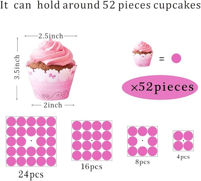 Cupcake Stand – Premium Holder Acrylic Tower Display Cady Bar Party Décor 4 Tier for Pastry + LED Light String Ideal Weddings, Birthday(Colorful light)-NeatNest