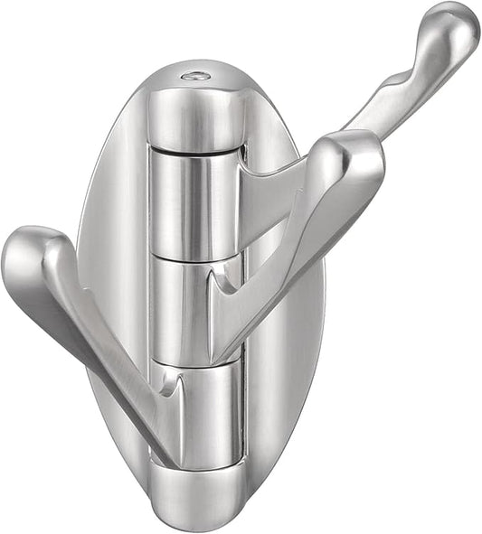 Angle Simple Bathroom Towel Hook, Metal Foldable Swivel Hook, Robe Coat Hanger for Wall, Brushed Nickel