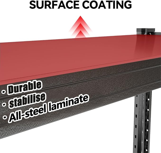 4200LBS Metal Garage Shelving, Strong Load Bearing Heavy Duty Shelves, Industrial Steel Shelves, 5 Tier Adjustable Large Shelf Unit, Multifunctional Storage Rack, 67" W×63" H×19.6" D, Black-NeatNest