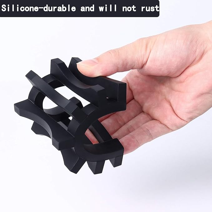2Pcs Soap Dish Holder, Non-Slip Bathroom Accessories Silicone Soap Case Saver, Sink Deck Bathtub Shower Dish Soap Drainer, Silicone Holder for Soap, Sponges, Scrubber (Black)-NeatNest