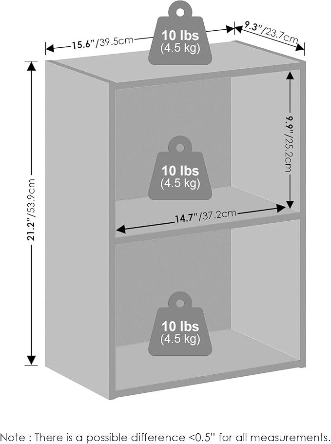 Furinno Reed 2-Tier Open Shelf Multipurpose Closet Storage, Storage Organizer, White-NeatNest