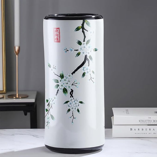 Ceramic Umbrella Stand Living Room Floor-Standing Freestanding Cane Chinese Umbrella Stand Multifunctional Painted Porcelain Vintage Ceramics Flower Vases for Home Office Entrance Indoor(D)-NeatNest