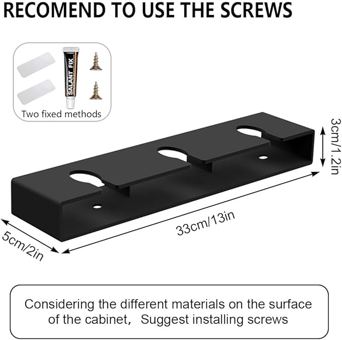 4Pack Wine Glass Holder Under Cabinet Shelf,Plastic Wine Glass Rack Stemware Drying Storage Hanger for Kitchen,Bar and Restaurant(Black)