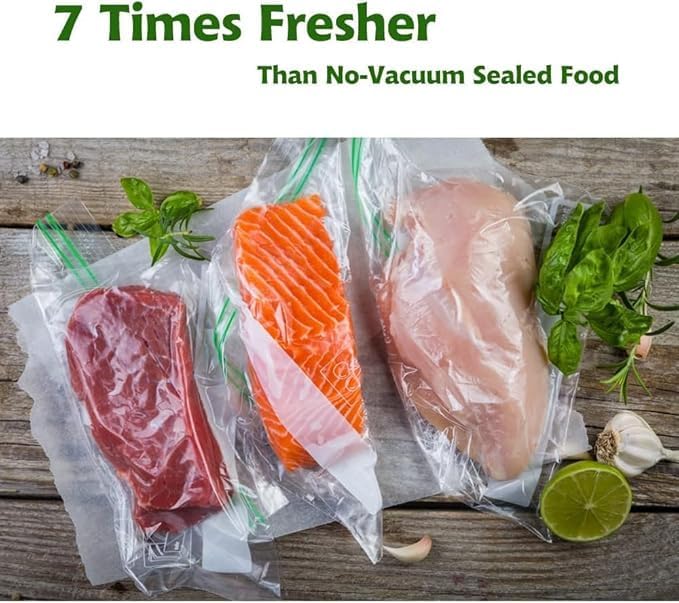 MEGAWISE Vacuum Sealer Bags (11''x 14''-25pcs) for Food Freshness Preservation, BPA Free Vacuum Storage Bags for Food or Sous Vide, Seal a Meal,Double-Sided Texture, Double Lock Freshness (25 count)-NeatNest