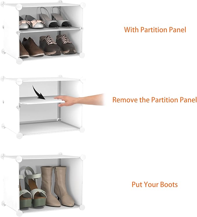 HOMIDEC Shoe Rack, 4 Tier Shoe Storage Cabinet 16 Pair Plastic Shoe Shelves Organizer for Closet Hallway Bedroom Entryway-NeatNest