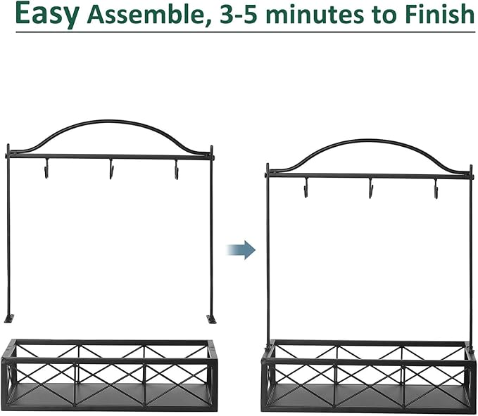 Coffee Mug Holder, 6 Big Capacity Cup Holder for Countertop, Cup Rack Organizer,Mug Tree with Storage Base for Coffee Bar Accessories (Large)-NeatNest