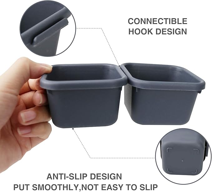 KeFanta 22 Pack Desk Drawer Organizers,Interlocking Junk Drawer and Storage with 3 Sizes, Tray Organizer for Office,Bathroom,Kitchen,Makeup(Dark Grey)-NeatNest