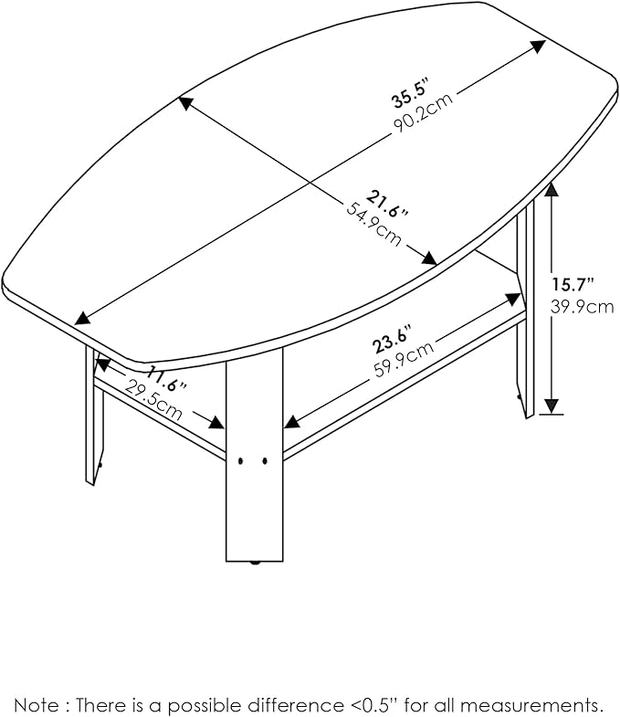 Furinno Simple Design, Coffee Table, White-NeatNest