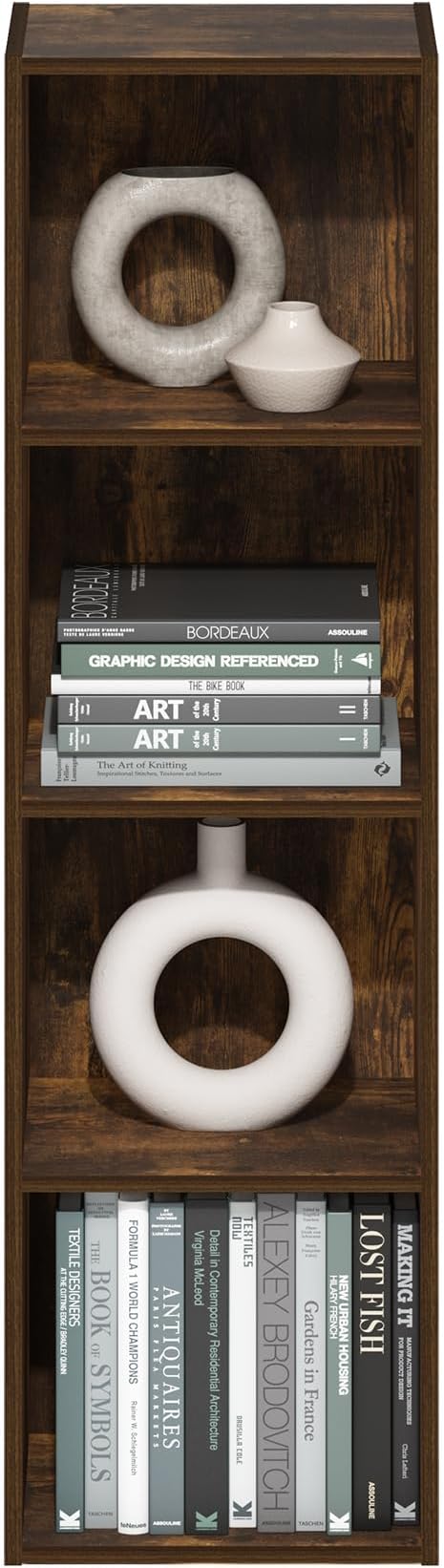 Furinno Pasir 4-Tier Open Shelf Bookcase, Bookshelf, Amber Pine-NeatNest