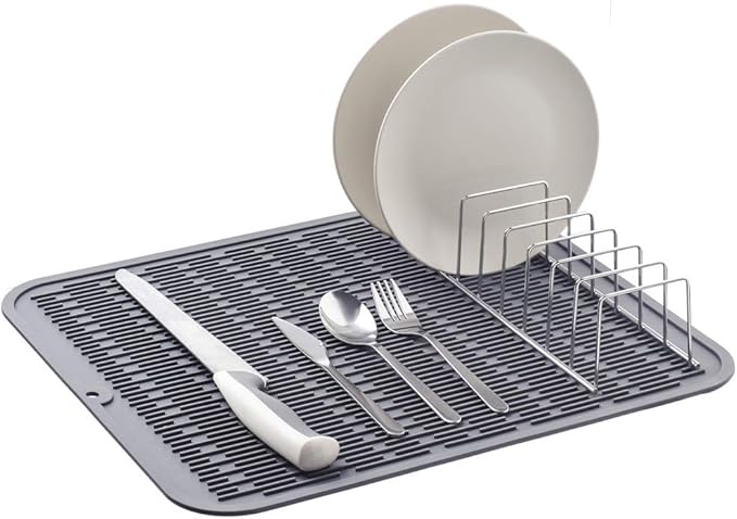 SANNO Utensil Drying Rack, Plastice Utensil Silverware Storage Holder fit for Dish Rack Over Sink, Chopsticks/Spoon/Fork/Knife Drainer Basket Flatware Storage Drainer,White, 7.75"×1.5"-NeatNest