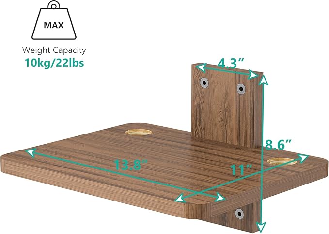 WALI Floating TV Shelves for Wall, Projector Shelf Holds Up to 22lbs, Wooden Wall Mounted Shelves for DVD Players, Cable Boxes, Game Consoles, Living Room Decor Accessories (CS201N), 1 Shelf, Wood