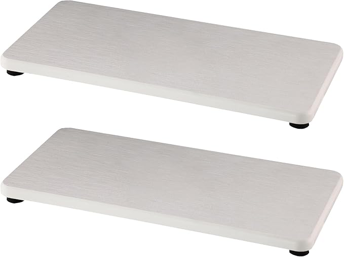 2 Pcs Water Absorbing Stone Trays, Kitchen/Bathroom Sink Soap Dish, Diatomite Tray Used for Hand Soap & Cosmetic Bottles in The Modern Home, 4" W x 8.3" L, White-NeatNest