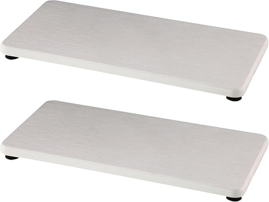 2 Pcs Water Absorbing Stone Trays, Kitchen/Bathroom Sink Soap Dish, Diatomite Tray Used for Hand Soap & Cosmetic Bottles in The Modern Home, 4" W x 8.3" L, White-NeatNest