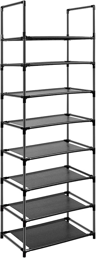 8 Tier Metal Sturdy Shoe Rack for Entryway/Closet, Stores 16-20 Pairs of Shoes, Multi-use Shelf Organizer for Space Saving Storage-NeatNest