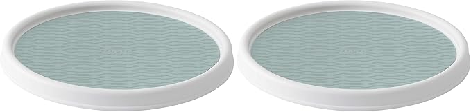 Copco Basics Non-Skid Pantry Cabinet Lazy Susan Turntable, 12-Inch, White (Pack of 2)-NeatNest