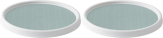 Copco Basics Non-Skid Pantry Cabinet Lazy Susan Turntable, 12-Inch, White (Pack of 2)-NeatNest