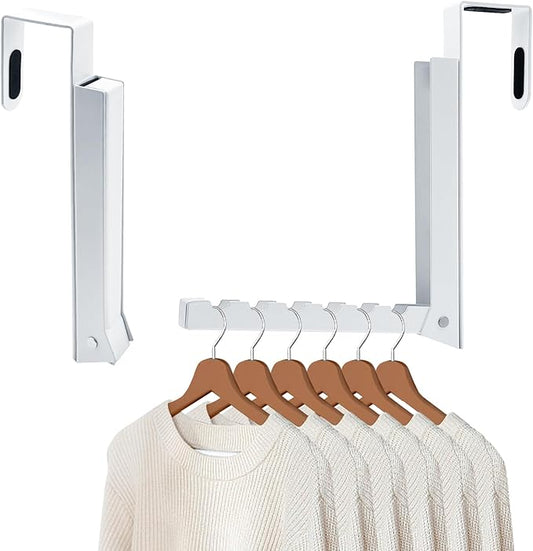 Over The Door Hanger Hooks for Clothes, Over The Door Coat Hook Portable Clothes Drying Rack for Laundry Foldable Rack Space Saving - 1 Pack