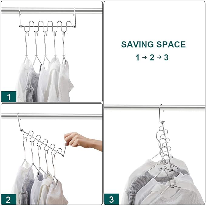 Meetu Space Saving Hangers Magic Cloth Hanger Metal Closet Organizer (Pack of 12)-NeatNest