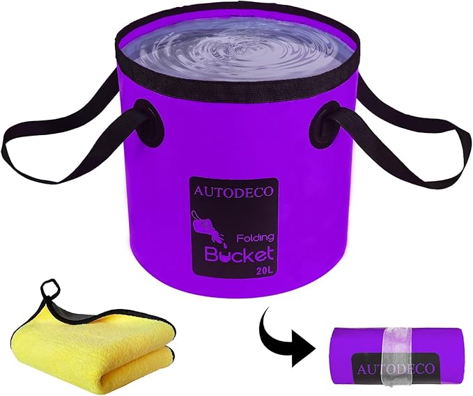 AUTODECO Collapsible Bucket 5 Gallon Container Folding Water Bucket Portable Wash Basin 20L-NeatNest