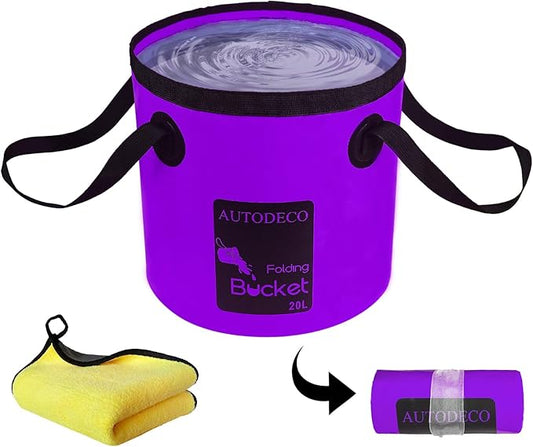 AUTODECO Collapsible Bucket 5 Gallon Container Folding Water Bucket Portable Wash Basin 20L-NeatNest