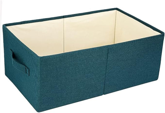 ALYER Collapsible Fabric Storage Organizer with Handles,Shelf Bins Box Container for Bedroom Office Closet Babies Nursery Toys Books Clothes (Green,16.2" x 9.5" x 6.7")