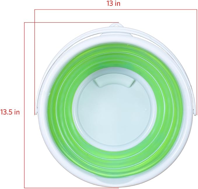 Pine-Sol Collapsible Bucket 2.6 Gallon - Multipurpose Foldable Pail for Cleaning, Car Wash, Outdoor, and Camping - Portable Round Plastic Tub with Handle-NeatNest