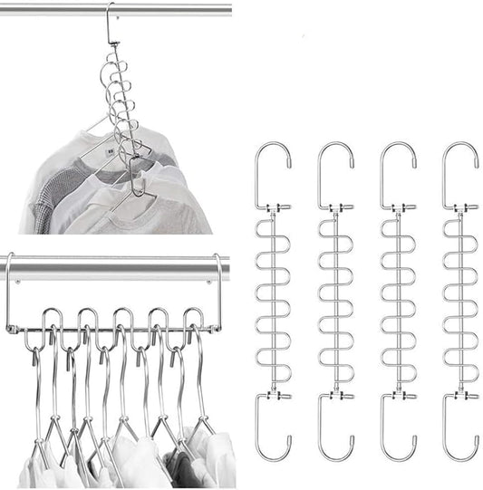 Meetu Space Saving Hangers Magic Cloth Hanger Metal Closet Organizer (Pack of 12)-NeatNest