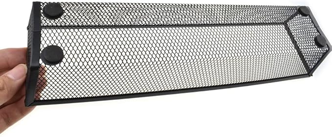 HAHIYO Stackable Mesh Tray Cup 12 x 3 x 2 inches Sturdy Container for Desk Drawer Organizer Collection for Home Office School kitchen Soft Foam Feet No Sharp Edges 2 Pack Black-NeatNest
