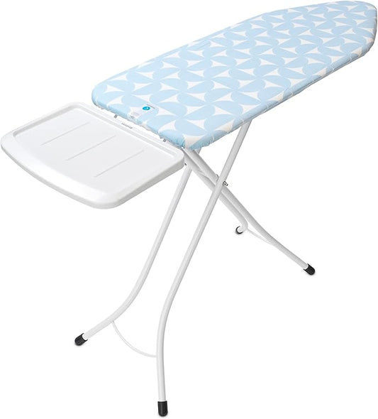 Brabantia Size C Ironing Board (49x18 in) 7 Height Options, Solid Steam Unit Holder (Fresh Breeze) Non-Slip Feet, Anti-Collapse Child Locks-NeatNest