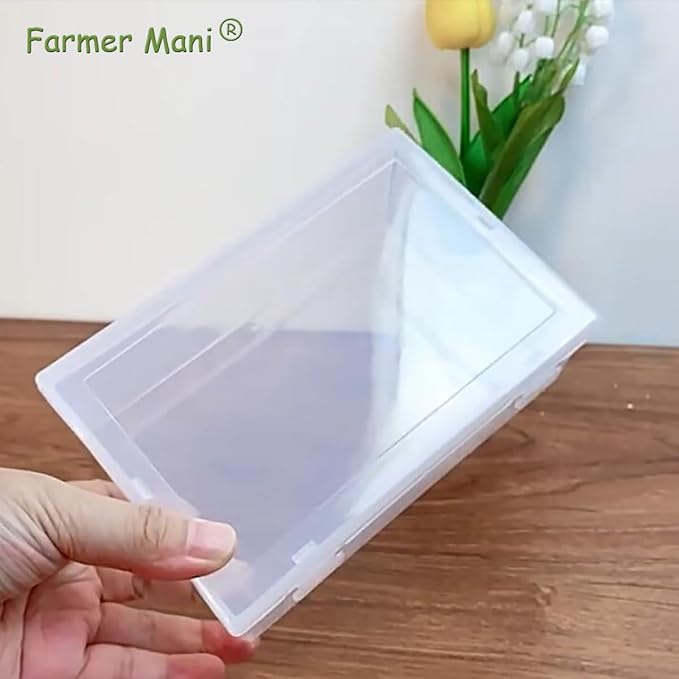 2 Pcs Rectangle Clear Plastic Beads Storage Containers Box (6.22x4.09x2.28inch) with Lid for Collecting Small Items, Beads, Game Pieces, Business Cards, Crafts Accessories-NeatNest