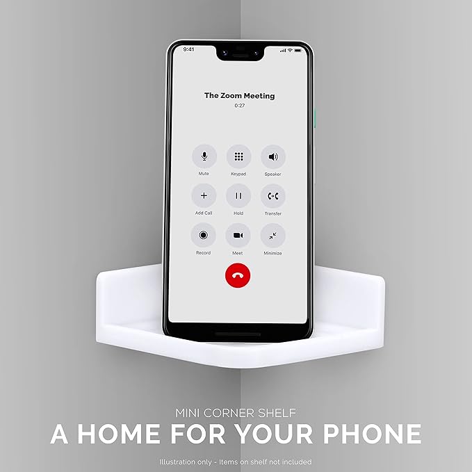 Mini Corner Shelf Mount for Security Cameras, Baby Monitors, Speakers, Plants & More, Universal Holder, Strong Adheasive, Easy to Install, No Mess, Screwless by Brainwavz (White)-NeatNest